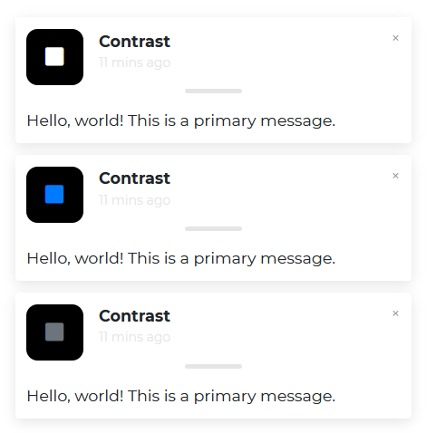 Contrast React Bootstrap 5 Default Notification